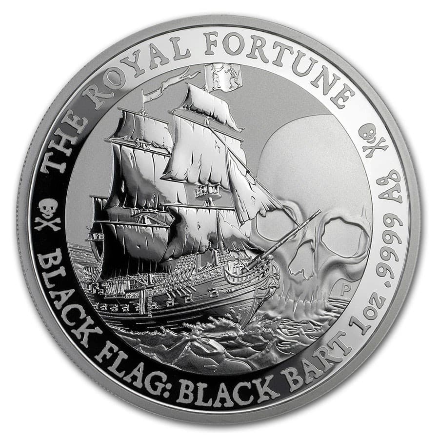 Tuvalu Black Flag Rising Sun 1 oz Silver 2022 - 101 munten